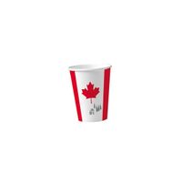 8x stuks Canada vlag kartonnen bekers 200 ml - thumbnail