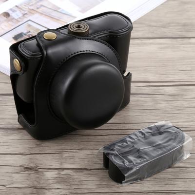 Full Body Camera PU lederen Case tas met riem voor Panasonic LUMIX LX100(Black)