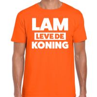 Lam leve de koning t-shirt oranje voor heren - Koningsdag shirts - thumbnail