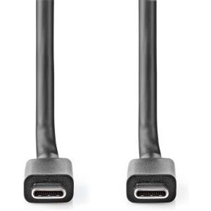 USB-Kabel | USB 3.2 Gen 2x2 | USB-C© Male | USB-C© Male | 100 W | 4K@60Hz | 20 Gbps | Vernikkeld
