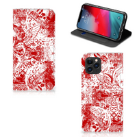 Mobiel BookCase Apple iPhone 11 Pro Angel Skull Rood