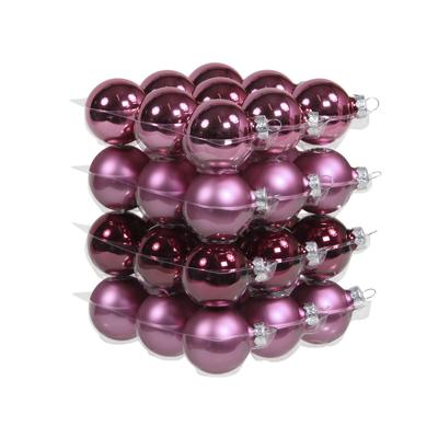 Kleine kerstballen - 36x st - cherry roze - D4 cm - glas - kerstversiering
