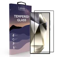 Lunso Samsung Galaxy S24 Ultra Gehard Beschermglas - Full Cover Screenprotector - Black Edge - thumbnail