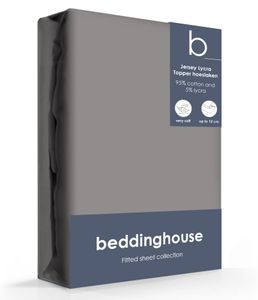 Beddinghouse Jersey-Lycra Topper Hoeslaken Warm Grey-140/160 x 200/220 cm