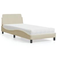 Bed met matras "Dover" stof crèmekleurig 80x200 cm