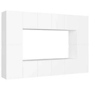 The Living Store Televisiekast TV-meubel - 60 x 30 x 30 cm - Wit+Materiaal- Spaanplaat