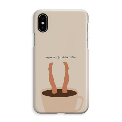 Aggressively drinks coffee: iPhone XS Max Volledig Geprint Hoesje