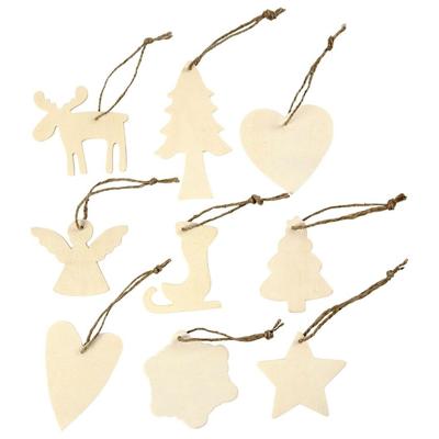 Creativ Company Versier je houten kerst hangers, 72st.