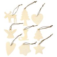 Creativ Company Versier je houten kerst hangers, 72st.