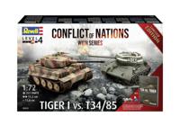Revell 1/72 Conflict of Nations WWII - Tiger I vs T34/85 Gift set met Boek