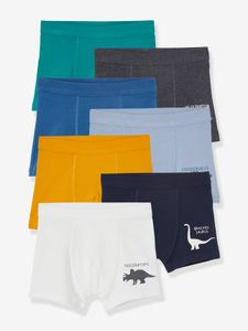 Set van 7 stretchboxers voor jongens Dino's Oeko-Tex® set ivoor