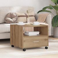 Salontafel artisanaal eikenkleurig 55 x 55 x 45 cm Bewerkt hout