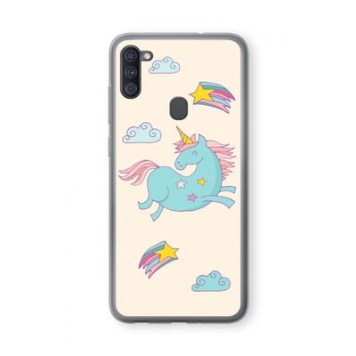 Vliegende eenhoorn: Samsung Galaxy A11 Transparant Hoesje