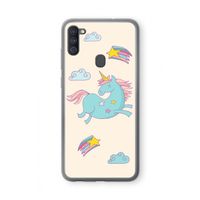 Vliegende eenhoorn: Samsung Galaxy A11 Transparant Hoesje