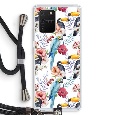 Bloemen tukan: Samsung Galaxy S10 Lite Transparant Hoesje met koord