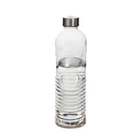 Waterfles -1L- gehard ribbel glas - D8 x H29 cm - Glazen drink flessen Waterfles -1L- gehard ribbel glas - D8 x H29 cm - Glazen drink flessen