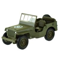 Speelgoed USA Army Jeep auto - legergroen - die-cast metaal - 11 cm - Model Willys