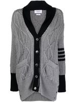 Thom Browne cardigan à détail 4 bandes signature - Gris