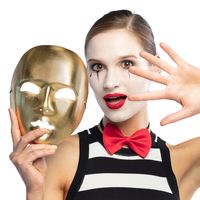 Gezichtsmasker Mime Goud - thumbnail