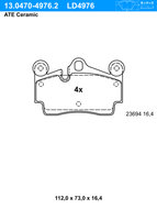 Remblokkenset, schijfrem ATE Ceramic ATE, u.a. für Audi, VW, Porsche