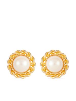Susan Caplan Vintage boucles d'oreilles serties de perles artificielles (années 1990)