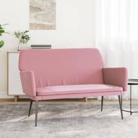 Bankje 108x79x79 cm fluweel roze Bankje 108x79x79 cm fluweel roze