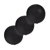 Grote ballonnen 60 cm - Set van 3x stuks - zwart - Feestartikelen/versiering - verjaardag