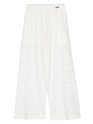 Monnalisa pantalon droit à découpes laser - Blanc
