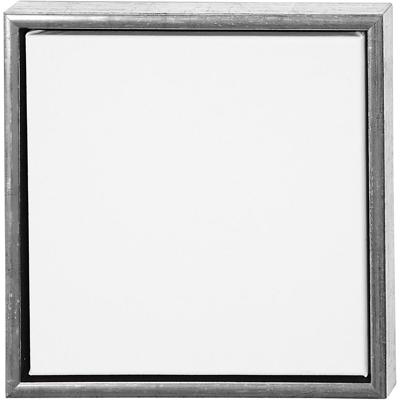 Creativ Company Canvas met lijst, afm 30x30 cm, 360 gr, antiek zilver, wit, 1 stuk