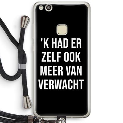 Meer verwacht - Zwart: Huawei Ascend P10 Lite Transparant Hoesje met koord