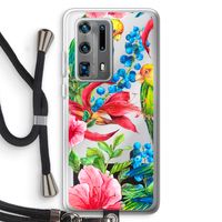 Papegaaien: Huawei P40 Pro Plus Transparant Hoesje met koord
