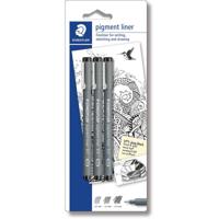 Fineliner Staedtler Pigment 308 blister 3 à lijnbreedten zwart