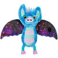 Suki Gifts Pluche knuffeldier vleermuis - lichtblauw/paars - 17 cm - speelgoed - thumbnail