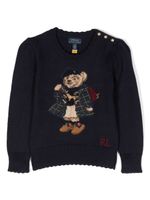 Ralph Lauren Kids sweat en coton à motif intarsia - Bleu