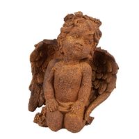 Clayre & Eef Decoratie Beeld Engel 11 cm Bruin Polyresin Religious sculpture Bruin Religious sculpture