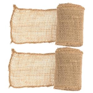 Juteband naturel van 10 x 300 cm - 2x - Hobby/knutselmateriaal - Decoratie banden - Jute band/rand