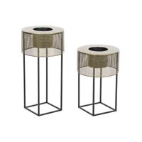 Plantenbakkenset DKD Home Decor 33 x 33 x 67 cm Zwart Gouden Metaal Loft