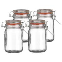 Weckpot/inmaakpot - 4x - 250 ml - glas - met beugelsluiting - D7 x H12 cm - thumbnail