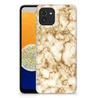 Samsung Galaxy A03 TPU Siliconen Hoesje Marmer Goud - thumbnail