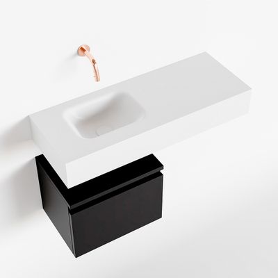 Toiletmeubel Mondiaz Andor | 80 cm | Meubelkleur Urban | Lex vrijhangend wastafel Talc Links | Zonder kraangat