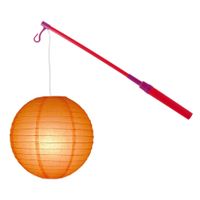 Lampionstokje 40 cm - met lampion - oranje - D25 cm - thumbnail