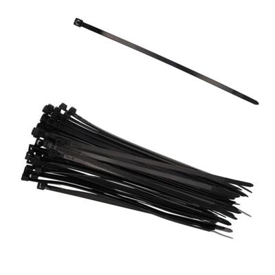 Gerimport tie-wraps/kabelbinders - 50x stuks - zwart - kunststof - 20 cm