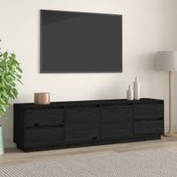 Tv-meubel 176x37x47,5 cm massief grenenhout zwart