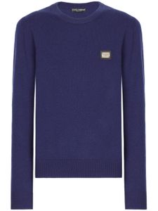 Dolce & Gabbana logo-plaque wool jumper - Bleu