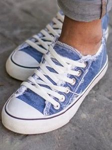 Casual Denim Canvas Flat Sneakers