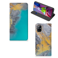 Samsung Galaxy M51 Standcase Marble Blue Gold - thumbnail