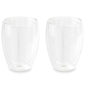 Set van 2x dubbelwandige thee/koffieglazen 350 ml transparant