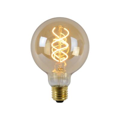 Lucide G95 - Filament lamp - Ø 9,5 cm - LED 3 StepDim (Memory) - E27 - 1x4,9W 2200K - Amber
