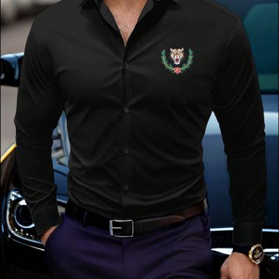 Bon&Bon Men's Cowboy Printed Button-Up Shirt - Black Long Sleeve Black / M