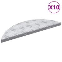 VidaXL Trap tread halvemaanvormig 10 pcs zilver 60 x 18 cm aluminium